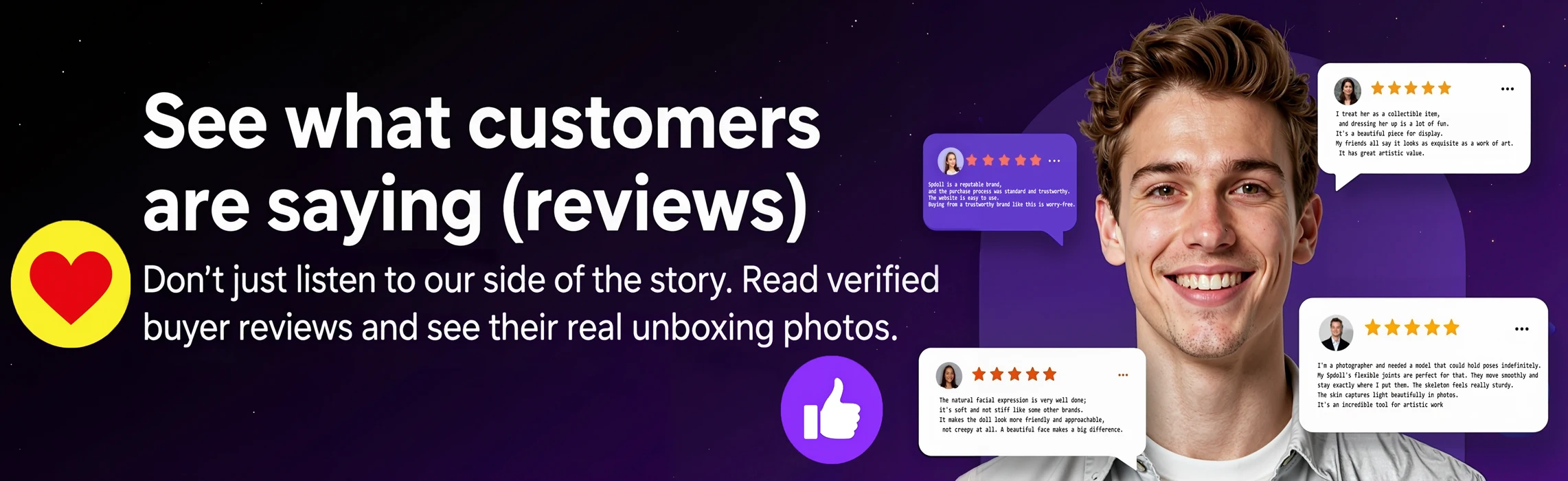 Real reviews section featuring verified customer feedback, buyer ratings, and authentic shopping experiences