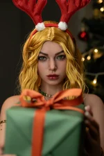 best sex dolls christmas gift portrait festive antler headband holiday lighting seasonal studio atmosphere