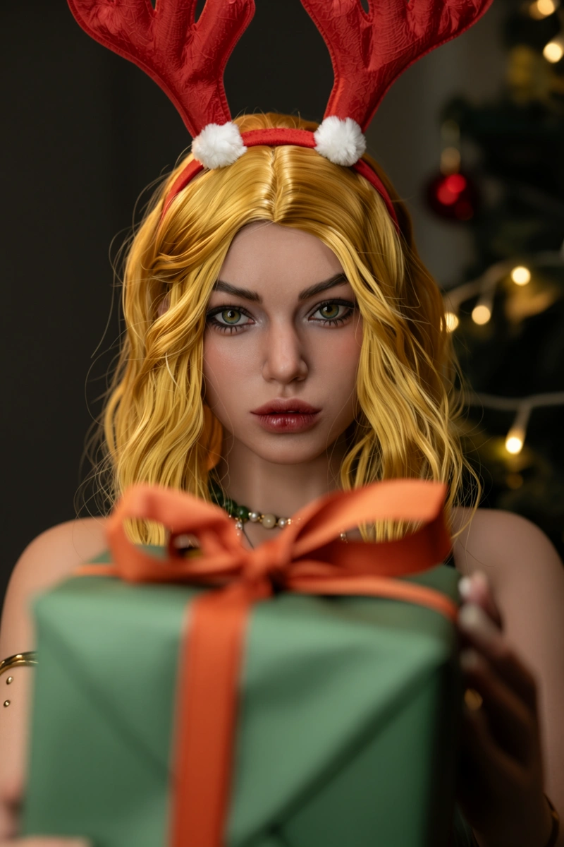 best sex dolls christmas gift portrait festive antler headband holiday lighting seasonal studio atmosphere